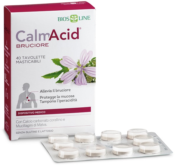 BIOSLINE CALMACID BRUCIORE 40 TAVOLETTE MASTICABILI - Farmaunclick.it