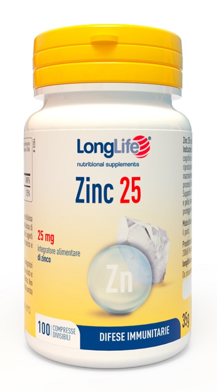 LONGLIFE ZINC 25 MG 100 COMPRESSE - Farmaunclick.it