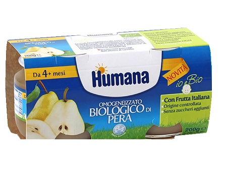 HUMANA OMOGENEIZZATO PERA BIO 2 VASETTI 100 G - Farmaunclick.it