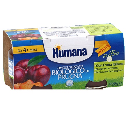 HUMANA OMOGENEIZZATO PRUGNA BIO 2 VASETTI 100 G - Farmaunclick.it