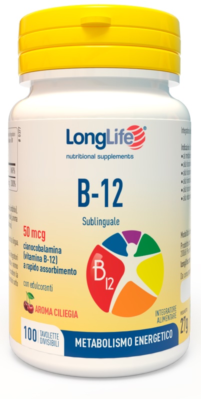 LONGLIFE B12 50MCG SUBLINGUALE 100 TAVOLETTE - Farmaunclick.it