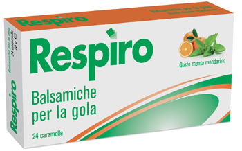 CARAMELLE BALSAMICHE PER LA GOLA RESPIRO GUSTO MENTA MANDARINO 24 PEZZI - Farmaunclick.it