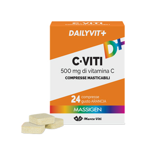 DAILYVIT+ C VITI 500MG DI VITAMINA C 24 COMPRESSE GUSTO ARANCIA - Farmaunclick.it