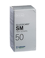 TEST STRIPS PER MISURAZIONE GLICEMIA GLUCOCARD SM 50 PEZZI - Farmaunclick.it