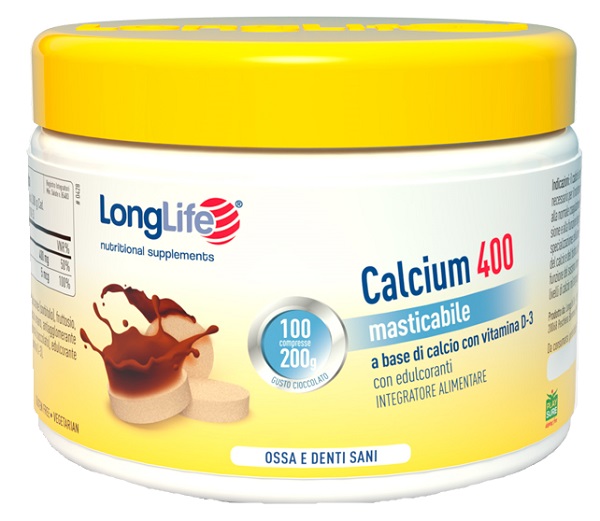 LONGLIFE CALCIUM CACAO 100 COMPRESSE 400 MG - Farmaunclick.it