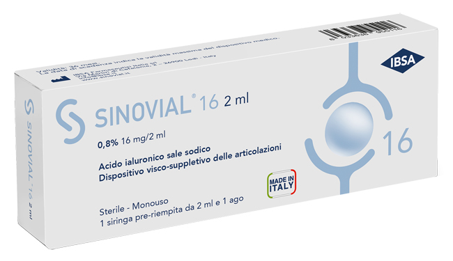 SIRINGA INTRA-ARTICOLARE SINOVIAL 16 ACIDO IALURONICO 0,8% 16 MG/2 ML 1 FS + AGO GAUGE 21 1 PEZZO - Farmaunclick.it