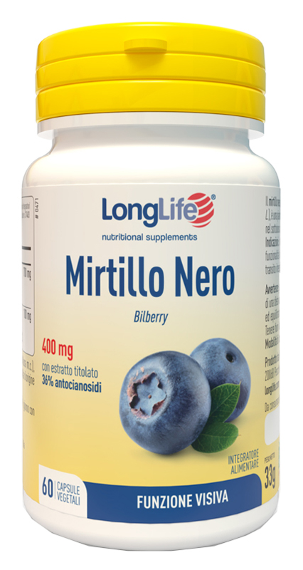 LONGLIFE MIRTILLO NERO 60 CAPSULE VEGETALI - Farmaunclick.it