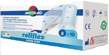 CEROTTO IMPERMEABILE PER FISSAGGIO MEDICAZIONI MASTER-AID ROLLFLEX A-STOP M 10X10 CM - Farmaunclick.it