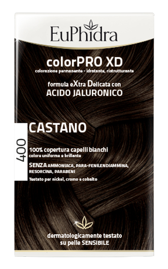 EUPHIDRA COLORPRO XD 400 CASTANO GEL COLORANTE CAPELLI IN FLACONE + ATTIVANTE + BALSAMO + GUANTI - Farmaunclick.it