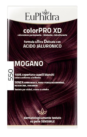 EUPHIDRA COLORPRO XD 550 MOGANO GEL COLORANTE CAPELLI IN FLACONE + ATTIVANTE + BALSAMO + GUANTI - Farmaunclick.it