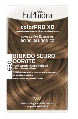 EUPHIDRA COLORPRO XD 630 BIONDO SCURO DORATO GEL COLORANTE CAPELLI IN FLACONE + ATTIVANTE + BALSAMO + GUANTI - Farmaunclick.it