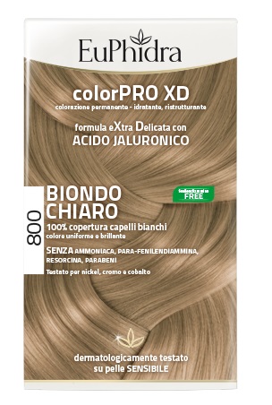 EUPHIDRA COLORPRO XD 800 BIONDO CHIARO GEL COLORANTE CAPELLI IN FLACONE + ATTIVANTE + BALSAMO + GUANTI - Farmaunclick.it
