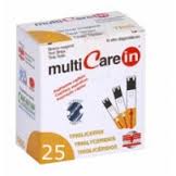 TEST TRIGLICERIDI MULTICARE IN STRISCE CON ASPRIAZIONE CAPILLARE 25 PEZZI - Farmaunclick.it
