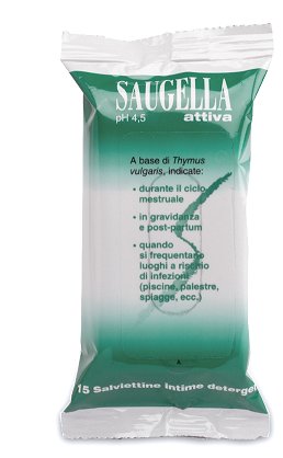 SAUGELLA ATTIVA SALVIETTINE 15 BUSTINE - Farmaunclick.it