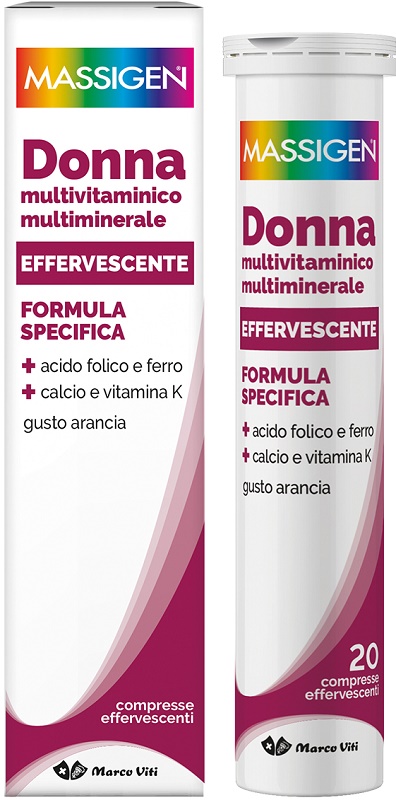 MASSIGEN DONNA MULTIVITAMINICO E MULTIMINERALE EFFERVESCENTE 20 COMPRESSE - Farmaunclick.it
