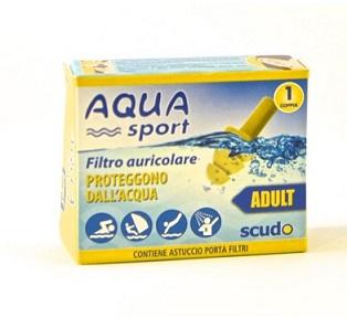 FILTRO AURICOLARE PER ADULTO EARPLUG SCUDO AQUASPORT 2 PEZZI - Farmaunclick.it