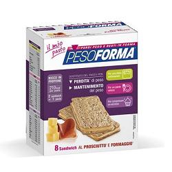 PESOFORMA SANDWICH PROSCIUTTO/FORMAGGIO 4 PASTI 8 PEZZI X 25 G - Farmaunclick.it