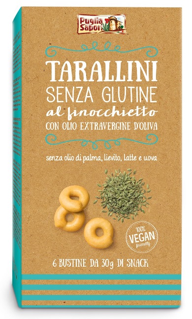 PUGLIA SAPORI TARALLINI AL FINOCCHIETTO CON OLIO EXTRAVERGINE DI OLIVA 180 G - Farmaunclick.it