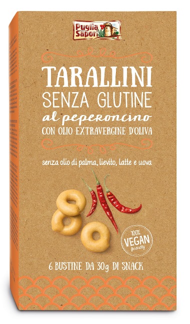 PUGLIA SAPORI TARALLINI AL PEPERONCINO CON OLIO EXTRAVERGINE DI OLIVA 180 G - Farmaunclick.it