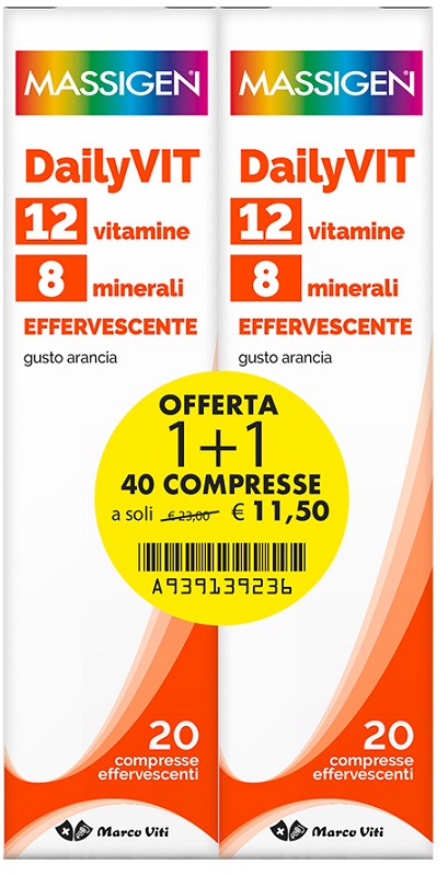 MASSIGEN DAILYVIT EFFERVESCENTE 20+20 COMPRESSE - Farmaunclick.it