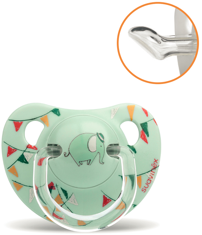SUAVINEX SUCCHIETTO ANATOMICO S 6/18 MESI ELEFANTE VERDE - Farmaunclick.it