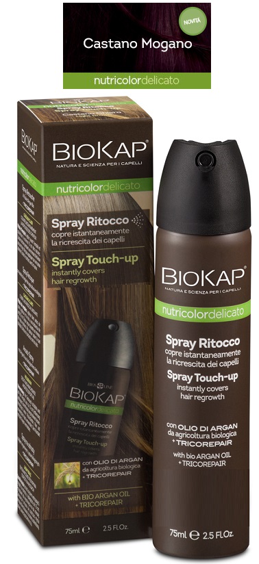 BIOS LINE  BIOKAP NUTRICOLOR DELICATO SPRAY RITOCCO CASTANO MOGANO 75 ML - Farmaunclick.it