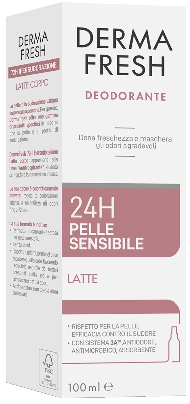 DERMAFRESH 24H PELLE SENSIBILE LATTE 100 ML - Farmaunclick.it