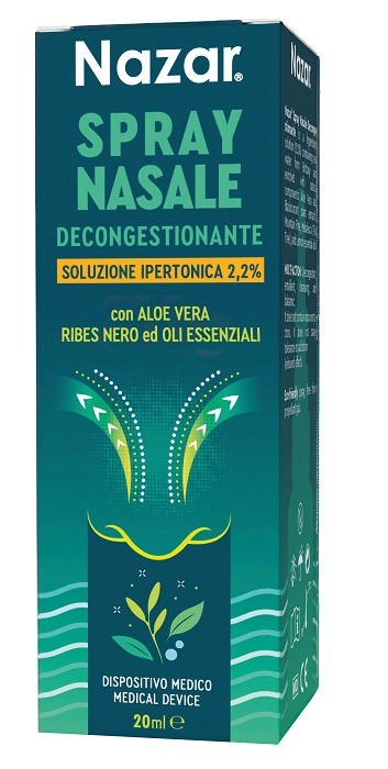 NAZAR SPRAY NASALE DECONGESTIONANTE SOLUZIONE IPERTONICA 2,2% 20 ML - Farmaunclick.it