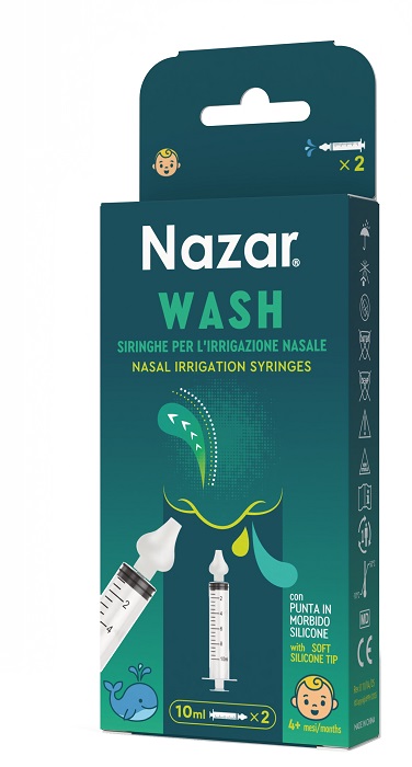 NAZAR WASH SIRINGA IRRIGAZIONE NASALE 2 PEZZI - Farmaunclick.it