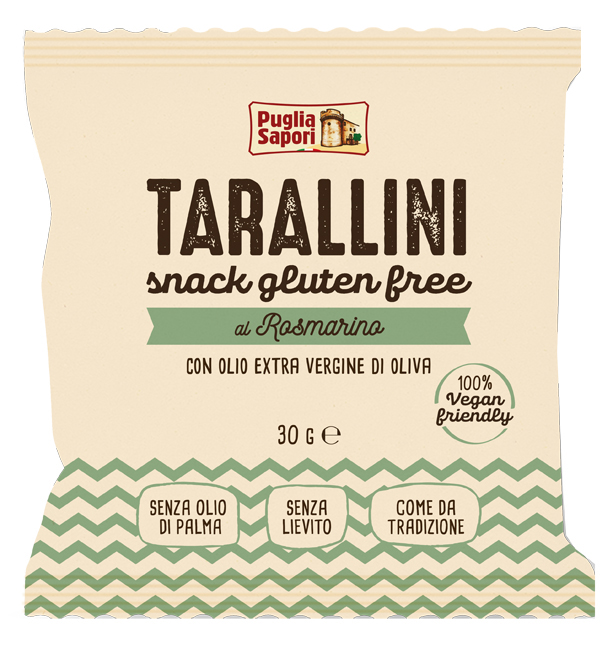 PUGLIA SAPORI TARALLINI ROSMARINO OLIO EXTRAVERGINE DI OLIVA 30 G - Farmaunclick.it