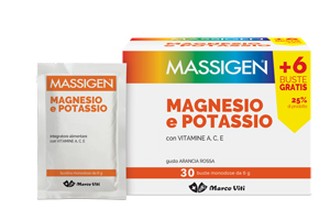 MASSIGEN MAGNESIO E POTASSIO 24 BUSTINE +6 GRATIS - Farmaunclick.it