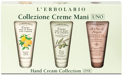 CREME MANI UNO COLLEZIONE CON CREMA MANI LIMONE 30 ML + CREMA MANI E UNGHIE OLIO D'OLIVA 30 ML + ALL'OLIO DI ARGAN CREMA MANI 30 ML - Farmaunclick.it