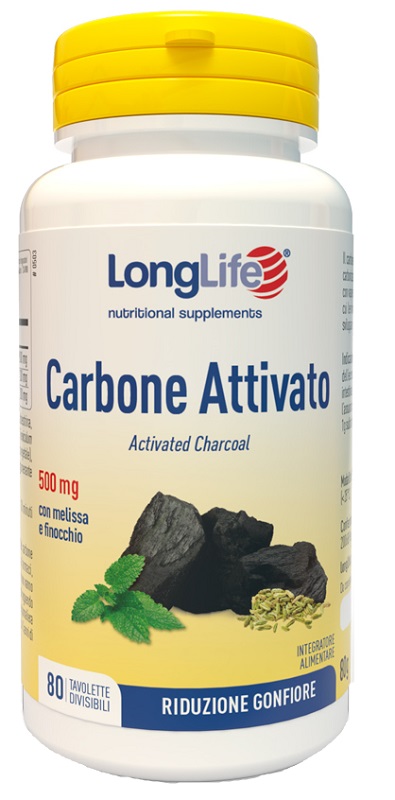 LONGLIFE CARBONE ATTIVATO 80 TAVOLETTE DIVISIBILI - Farmaunclick.it