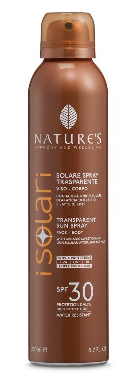 NATURE'S I SOLARI SPRAY TRASPARENTE SPF30 200 ML - Farmaunclick.it