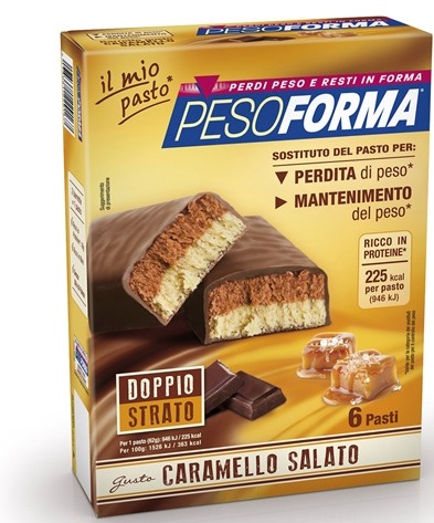 PESOFORMA BARRETTA AL CARAMELLO SALATO 12 PEZZI DA 31 G - Farmaunclick.it