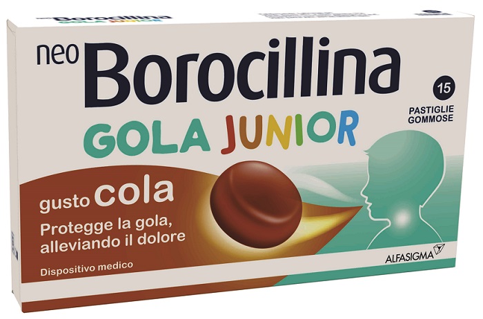 NEOBOROCILLINA GOLA JUNIOR 15 PASTIGLIE COLA - Farmaunclick.it