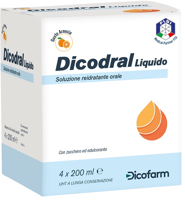 DICODRAL LIQUIDO SOLUZIONE REIDRATANTE ORALE 4 X 200 ML - Farmaunclick.it