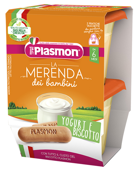 PLASMON LA MERENDA DEI BAMBINI SAPORE DI NATURA YOGURT BISCOTTO ASETTICO 2 X 120 G - Farmaunclick.it