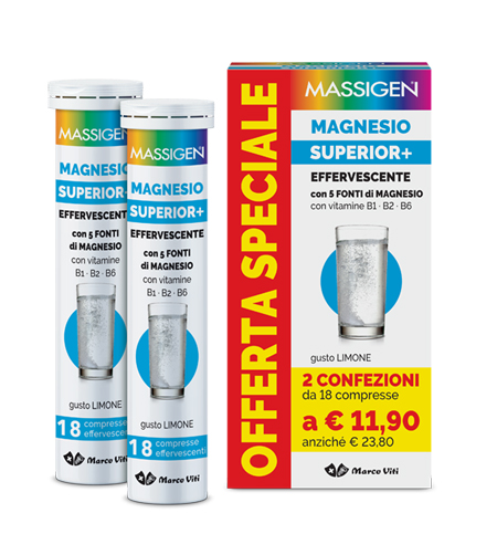 MASSIGEN MAGNESIO SUPERIOR 18+18 COMPRESSE EFFERVESCENTI - Farmaunclick.it