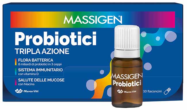 MASSIGEN PROBIOTICI 10 FLACONCINI X 8 ML PREZZO PIENO - Farmaunclick.it