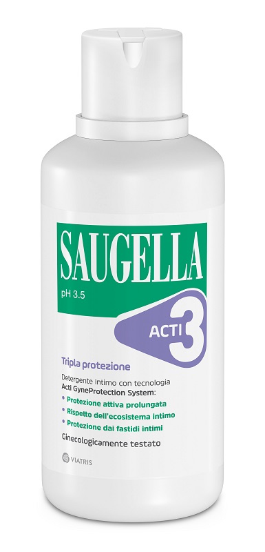 SAUGELLA ACTI3 TRIPLA PROTEZIONE DETERGENTE INTIMO 500 ML - Farmaunclick.it
