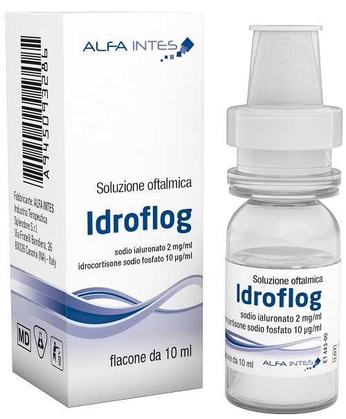 SOLUZIONE OFTALMICA IDROFLOG ACIDO IALURONATO 2 MG/ML E IDROCORTISONE SODIO FOSFATO 10 MCG/ML 10 ML - Farmaunclick.it