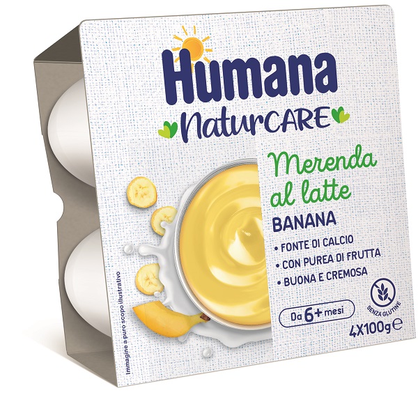 HUMANA MERENDA LATTE BANANA 4 PEZZI DA 100 G - Farmaunclick.it
