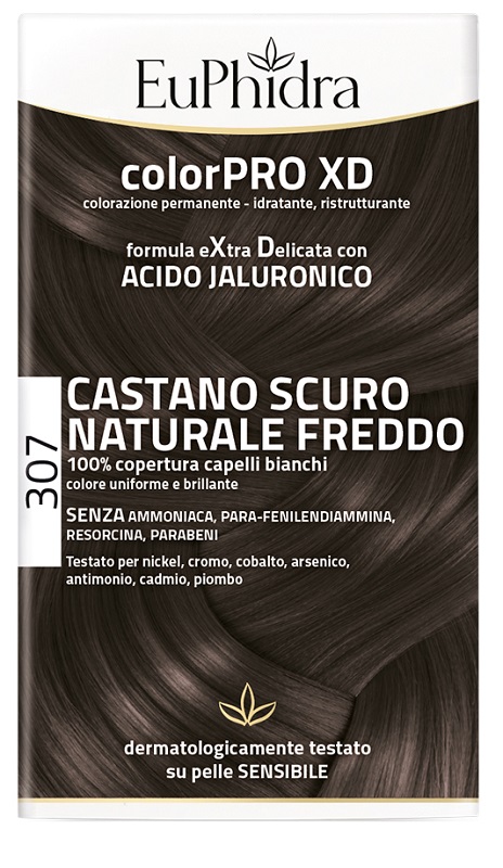 EUPHIDRA COLORPRO XD 307 CASTANO SCU NATURALE F COLORE + ATTIVANTE + BALSAMO + CUFFIA + GUANTI - Farmaunclick.it