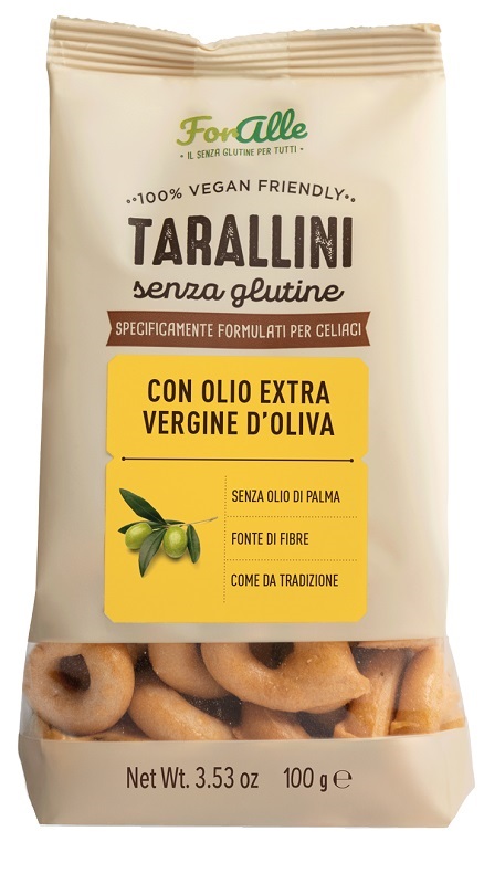FORALLE TARALLINI SENZA GLUTINE CON OLIO EXTRA VERGINE D'OLIVA 100 G - Farmaunclick.it