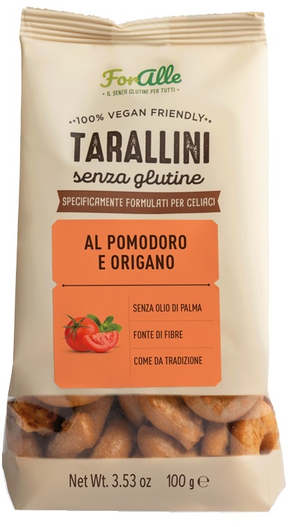 FORALLE TARALLINI SENZA GLUTINE POMODORO E ORIGANO 100 G - Farmaunclick.it