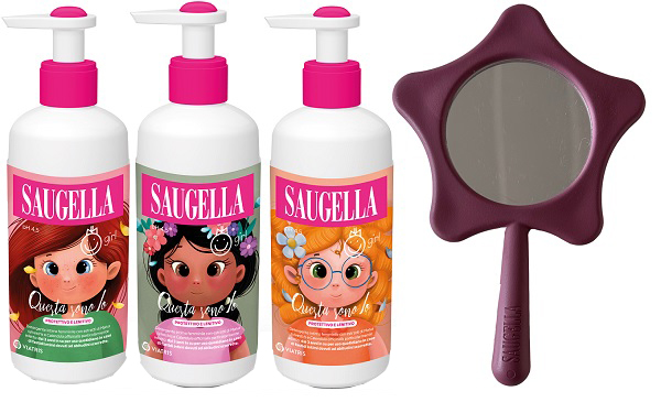 SAUGELLA BUNDLE GIRL DETERGENTE INTIMO QUESTA SONO IO PROTETTIVO LENITIVO 200 ML + GADGET SPECCHIO OMAGGIO - Farmaunclick.it