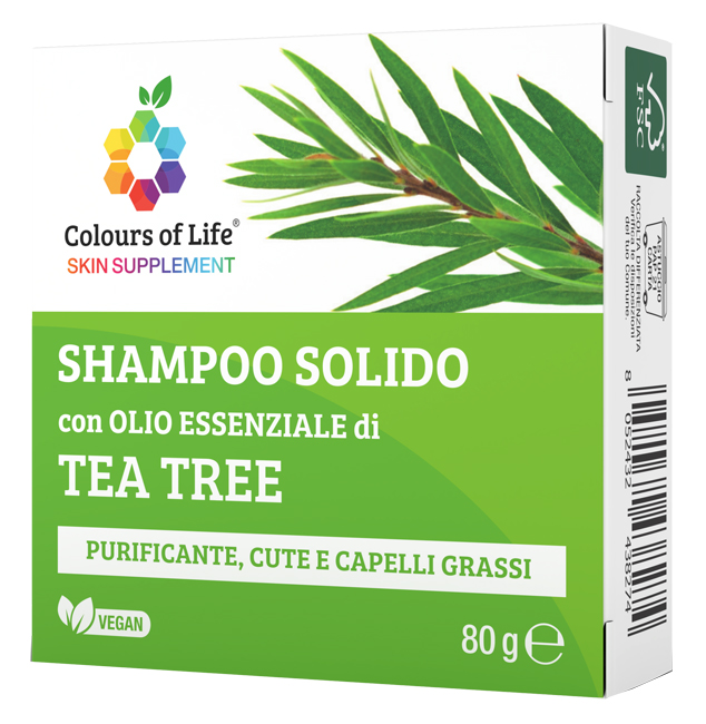 TEA TREE SHAMPOO SOLIDO 80 G COLOURS OF LIFE - Farmaunclick.it