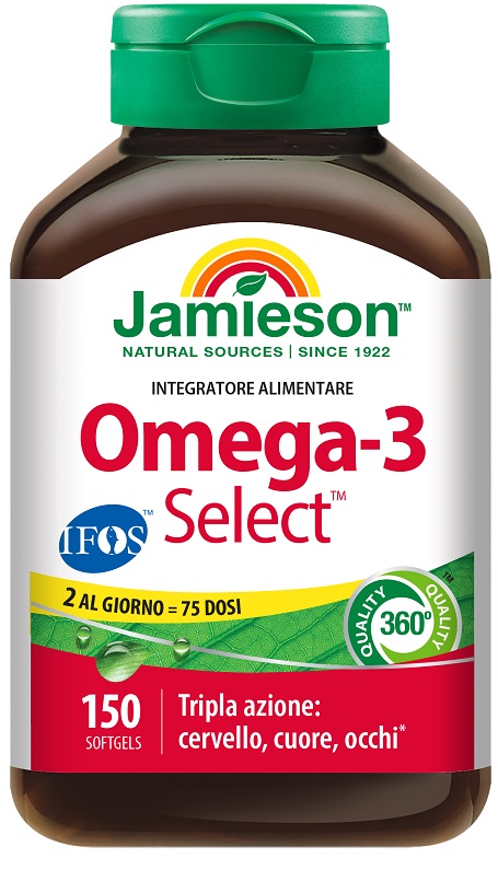 JAMIESON OMEGA 3 SELECT IFOS 150 SOFTGEL SENZA GLUTINE NATURALMENTE PRIVO DI LATTOSIO - Farmaunclick.it