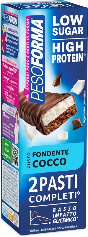 PESOFORMA BARRETTE PASTI LOW SUGAR FONDENTE COCCO 2 PEZZI - Farmaunclick.it
